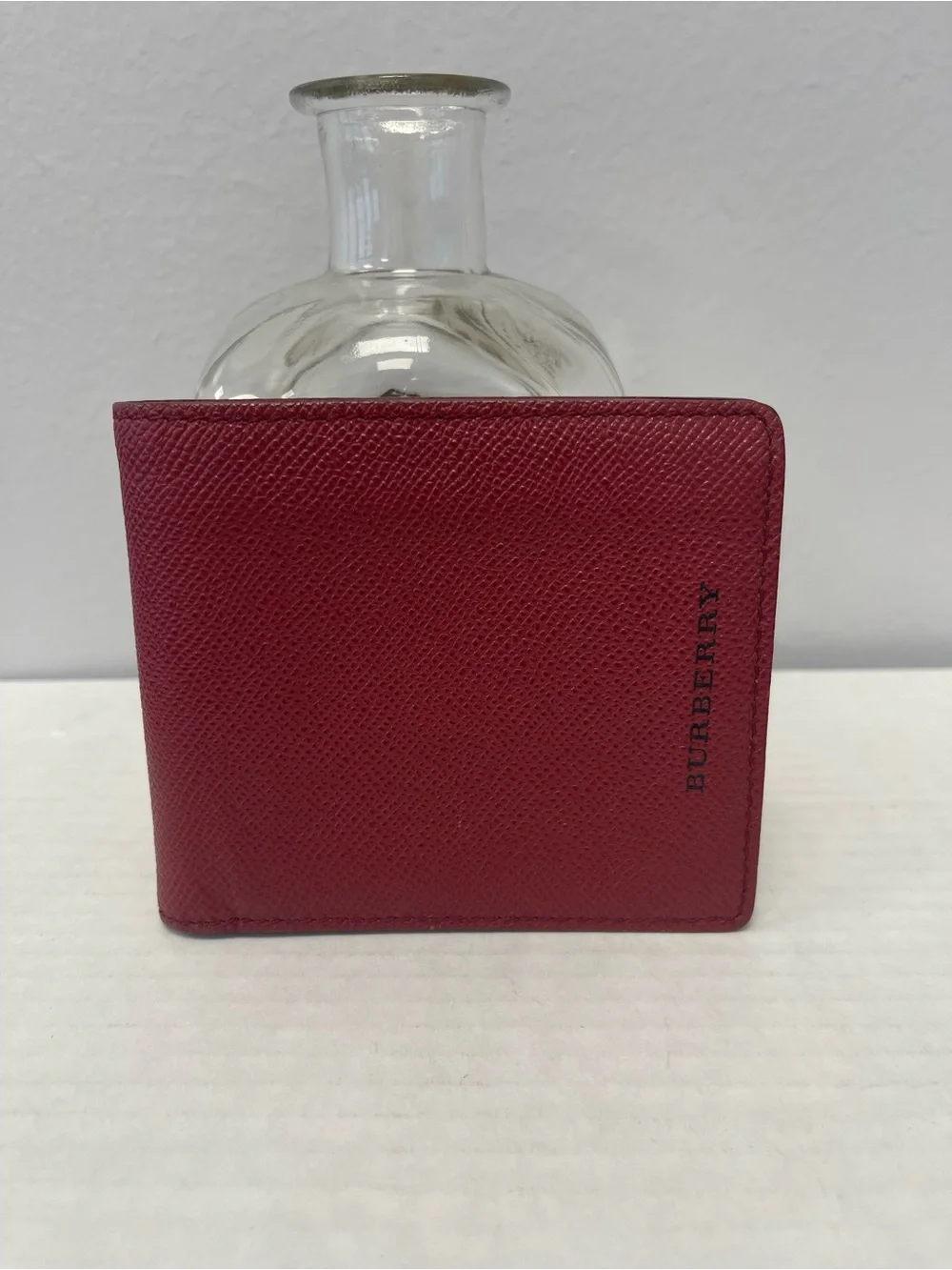 Burberry Burgundy Leather International Bifold Wallet - Preowned